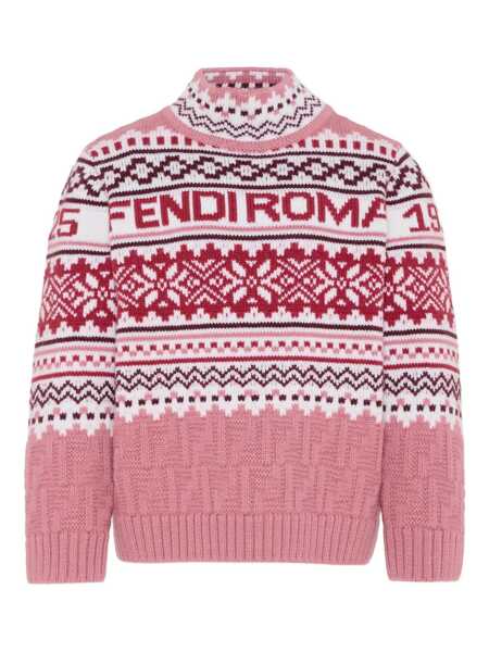 Pulovere Fendi NORWEGIAN WOOL CREWNECK SWEATER Pink Fete (BM 19377585) 1