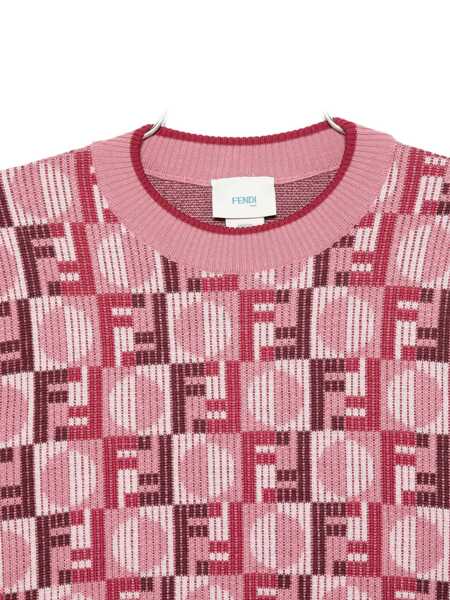 Pulovere Fendi FF DAMA CREWNECK SWEATER Pink Fete (BM 19377594) 3