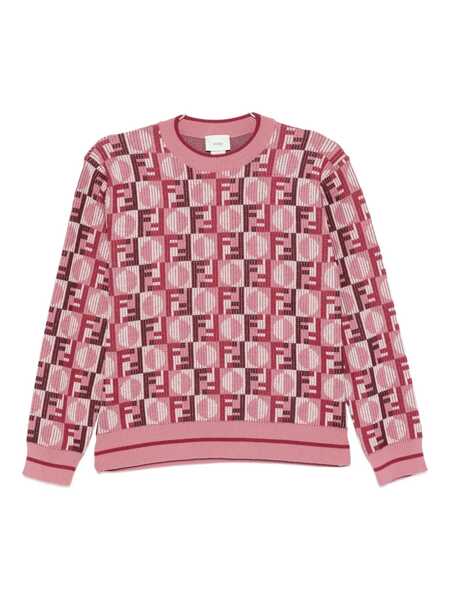 Pulovere Fendi FF DAMA CREWNECK SWEATER Pink Fete (BM 19377594) 1