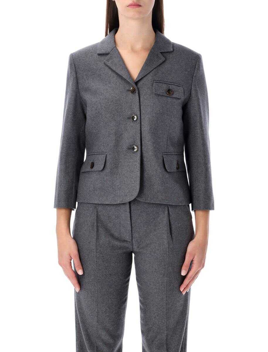Geci THE GARMENT The Garment Mitch Fitted Jacket In Grey Melange Wool Grey Femei (BM 19390968) 1