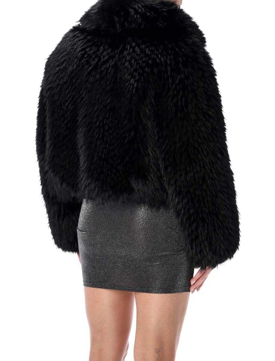 Geci STAND STUDIO Stand Studio Samara Fox Effect Faux Fur Jacket Black Femei (BM 19391010) 2