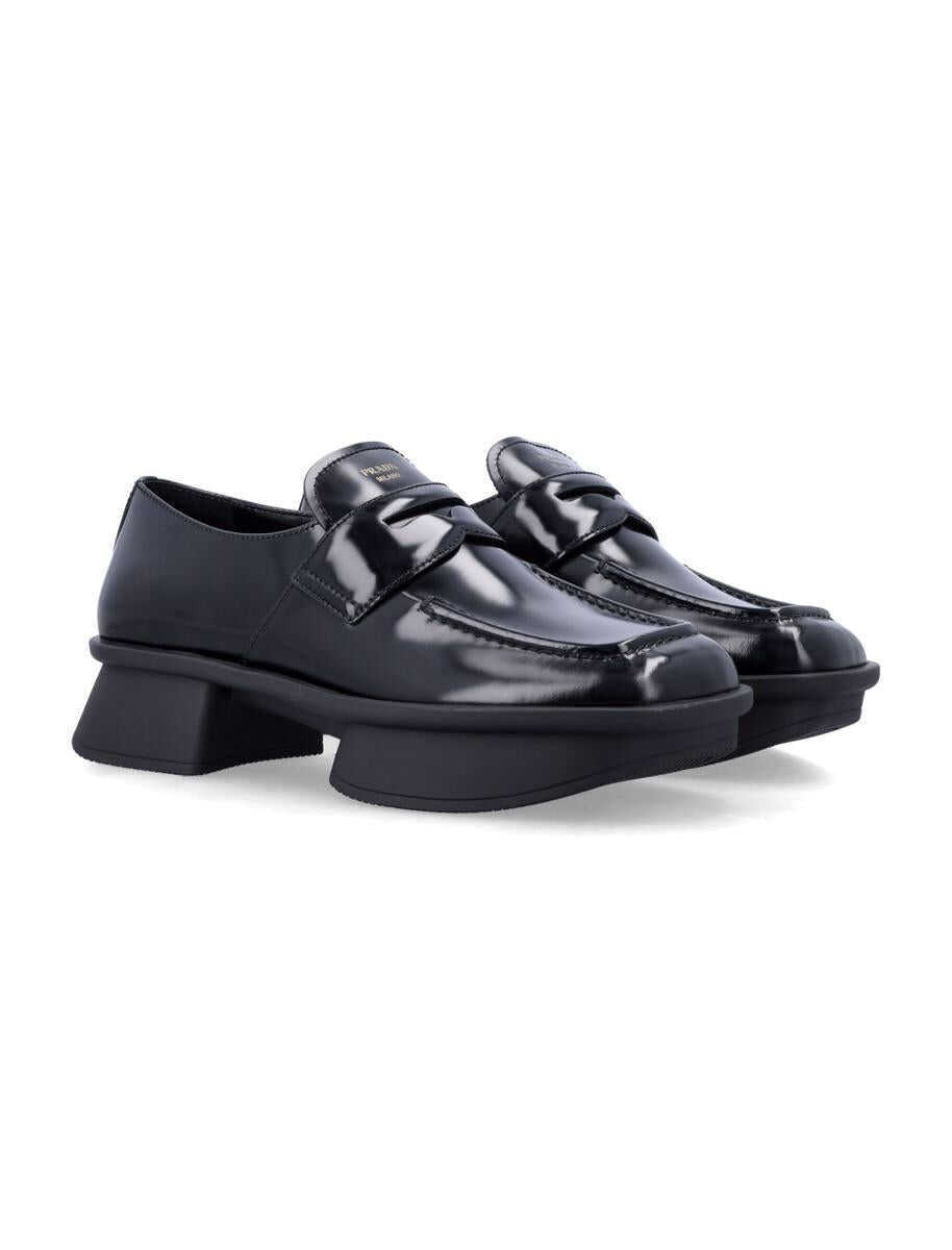 Pantofi cu toc Prada Prada Equal Brushed Leather Loafers Black Femei (BM 19391400) 2