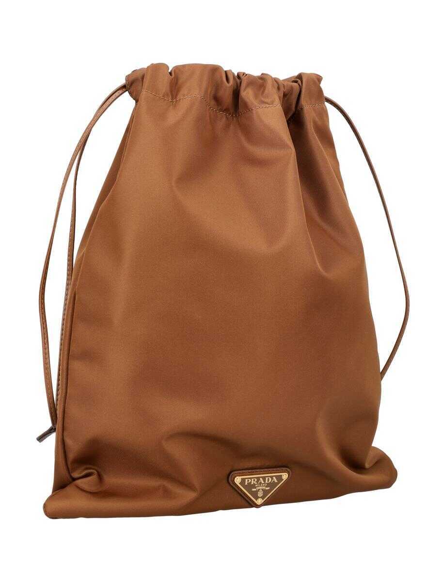 Genti de mana Prada Prada Re-Nylon Pouch Brown Femei (BM 19391466) 2