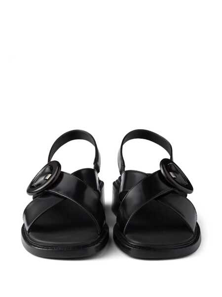 Pantofi cu toc Prada Prada Brushed Leather Sandals With Buckle Black Femei (BM 19391472) 5