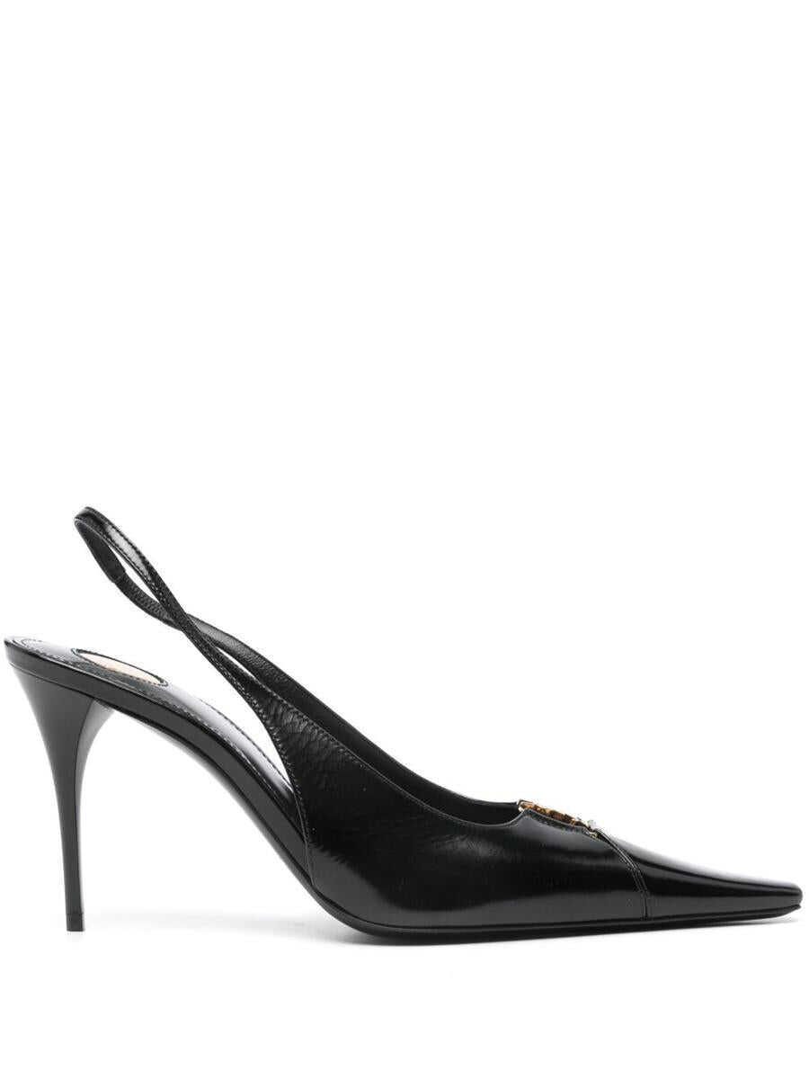 Pantofi cu toc Saint Laurent Saint Laurent Babylone Leather Slingback Pumps Black Femei (BM 19393218) 1