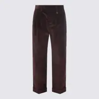Pantaloni Burberry Dark Brown Cotton Pants Barbati
