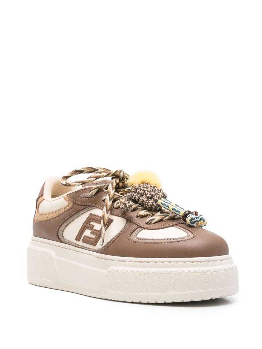 Sneakers Fendi Fendi Fendi Match Charm Embellished Sneakers BROWN Femei (BM 19393968) 4