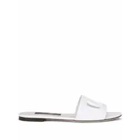 Sandale Dolce & Gabbana Dg Logo Leather Flat Sandals Femei