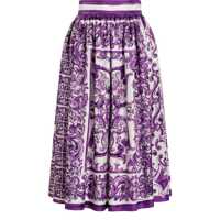 Fuste Dolce & Gabbana Silk Skirt With Maiolica Print Femei