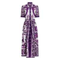 Rochii Dolce & Gabbana Maiolica Print Cotton Shirtdress Femei