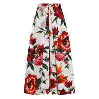 Fuste Dolce & Gabbana Anemoni Print Cotton Midi Skirt Femei