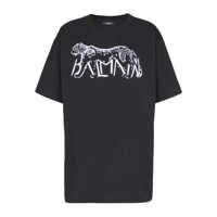 Tricouri Balmain Leopard Print T-Shirt Femei