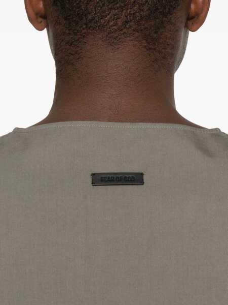 Tricouri FEAR OF GOD Fear Of God Fear Of God Woven T-Shirt Green GREY Barbati (BM 19396854) 4