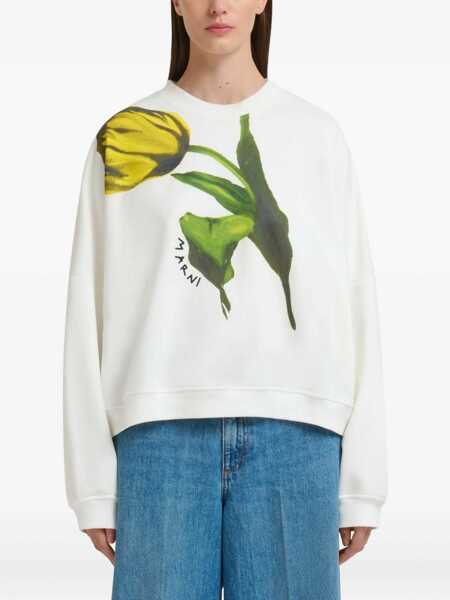 Pulovere Marni Marni Marni Sweatshirt With Floral Print WHITE Femei (BM 19396902) 3