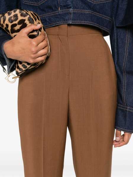 Pantaloni casual Fendi Fendi Wool Flared Trousers Brown Femei (BM 19396950) 5