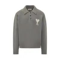 Tricouri Polo AMI Paris Ami Alexandre Mattiussi Polo Sweater With Heart Logo Barbati