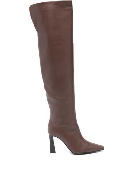 Bocanci Giuseppe Zanotti Giuseppe Zanotti Janiee Leather Heel Boots BROWN Femei (BM 19397943) 1