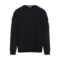 Pulovere Stone Island Logo Cotton Crewneck Sweatshirt Barbati