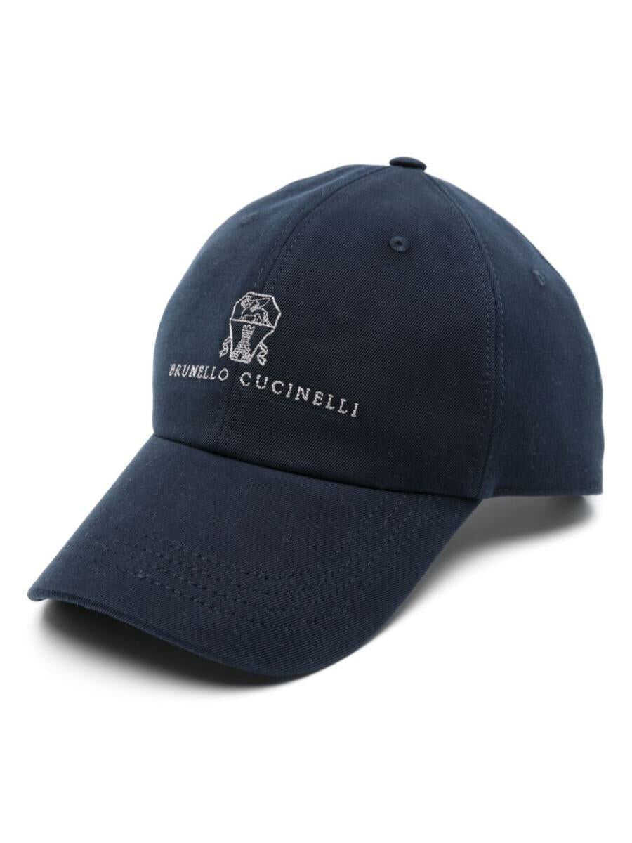 Sepci Brunello Cucinelli Brunello Cucinelli Logo Cotton Baseball Cap BLUE Barbati (BM 19399056) 1