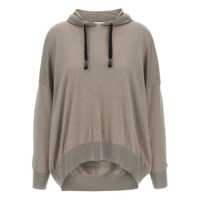 Bluze de trening Brunello Cucinelli Wool And Silk Blend Hoodie Femei