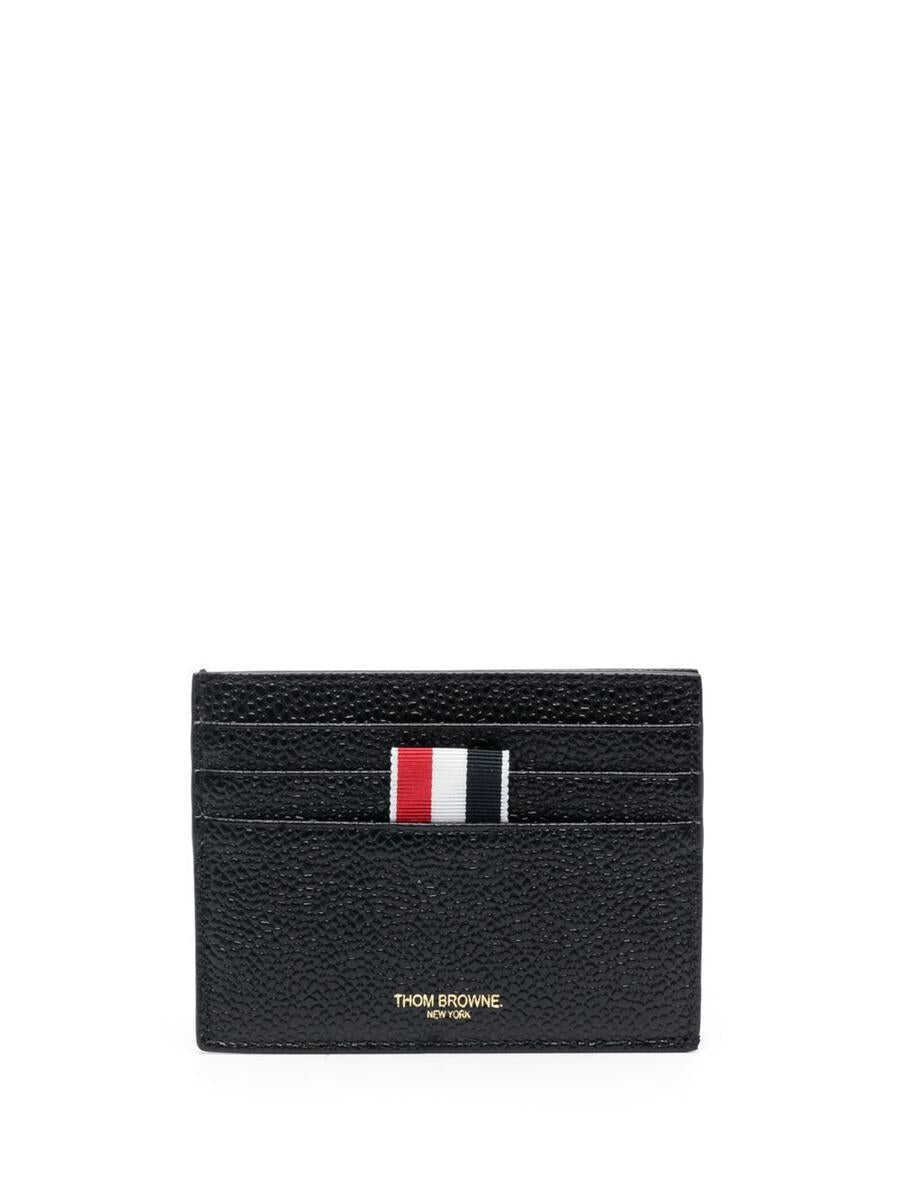 Portofele Thom Browne Thom Browne Leather Credit Card Case Black Barbati (BM 19399215) 1