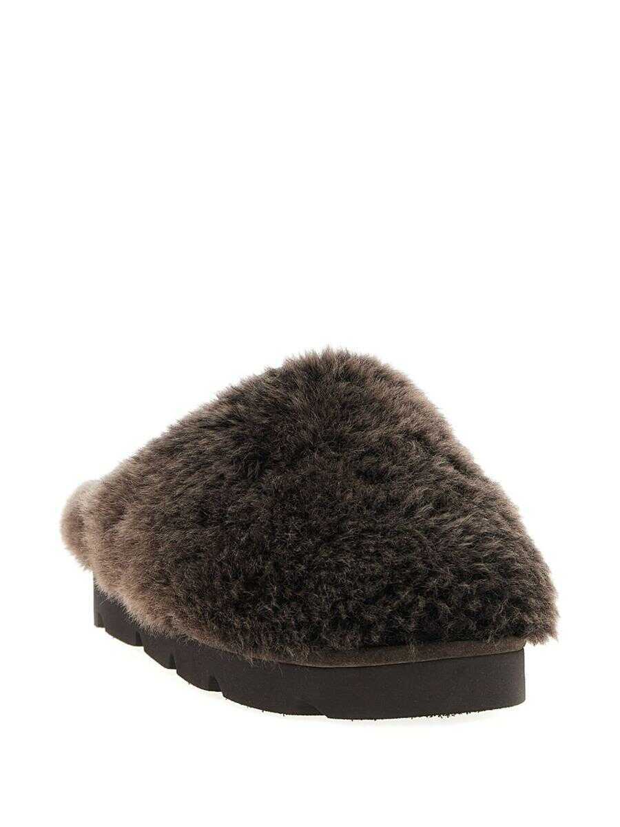 Sandale Brunello Cucinelli Brunello Cucinelli Fur Slippers BROWN Femei (BM 19399809) 2