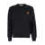 MAISON KITSUNÉ Black Crew Neck Sweater With Fox Patch On The Front In Wool Man Black