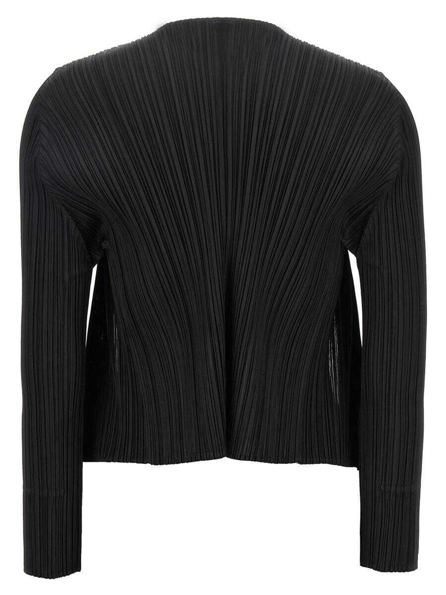 Cardigane PLEATS PLEASE ISSEY MIYAKE Pleats Please Issey Miyake Basics Cardigan Black Femei (BM 19400421) 2