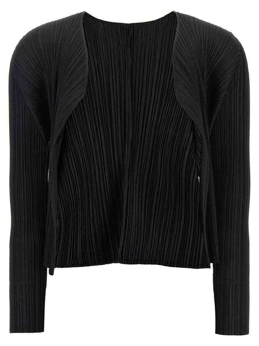 Cardigane PLEATS PLEASE ISSEY MIYAKE Pleats Please Issey Miyake Basics Cardigan Black Femei (BM 19400421) 1