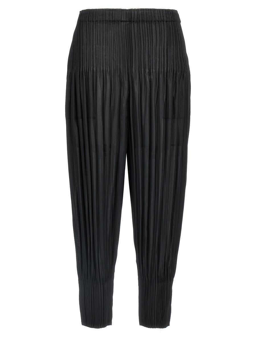 Pantaloni casual PLEATS PLEASE ISSEY MIYAKE Pleats Please Issey Miyake Fluffy Basics Pants Black Femei (BM 19400427) 1