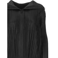 Topuri PLEATS PLEASE ISSEY MIYAKE Dama - Pulovere PLEATS PLEASE ISSEY MIYAKE Pleats Please Issey Miyake Fluffy Basics Hooded Blouse Black Femei (BM 19400430) - B-mall.ro