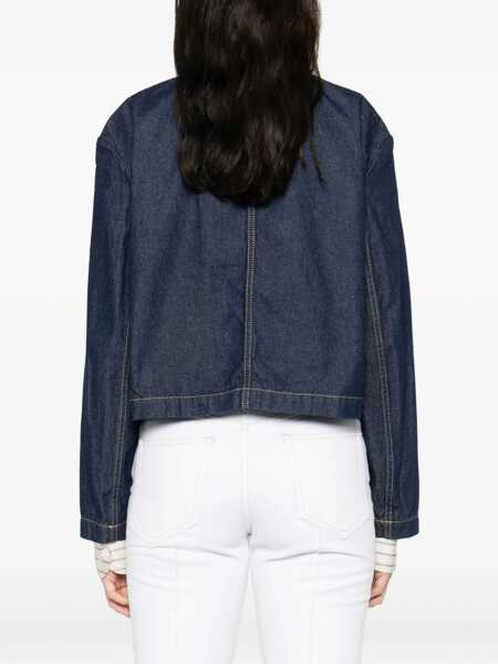 Geci MAISON KITSUN Maison Kitsun Cropped Denim Jacket BLUE Femei (BM 19400469) 4