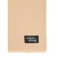 Esarfe MAISON KITSUNÉ Dama - Esarfe MAISON KITSUN Maison Kitsun Wool Fringe Scarf Accessories 0335 SAFARI Femei (BM 19400481) - B-mall.ro