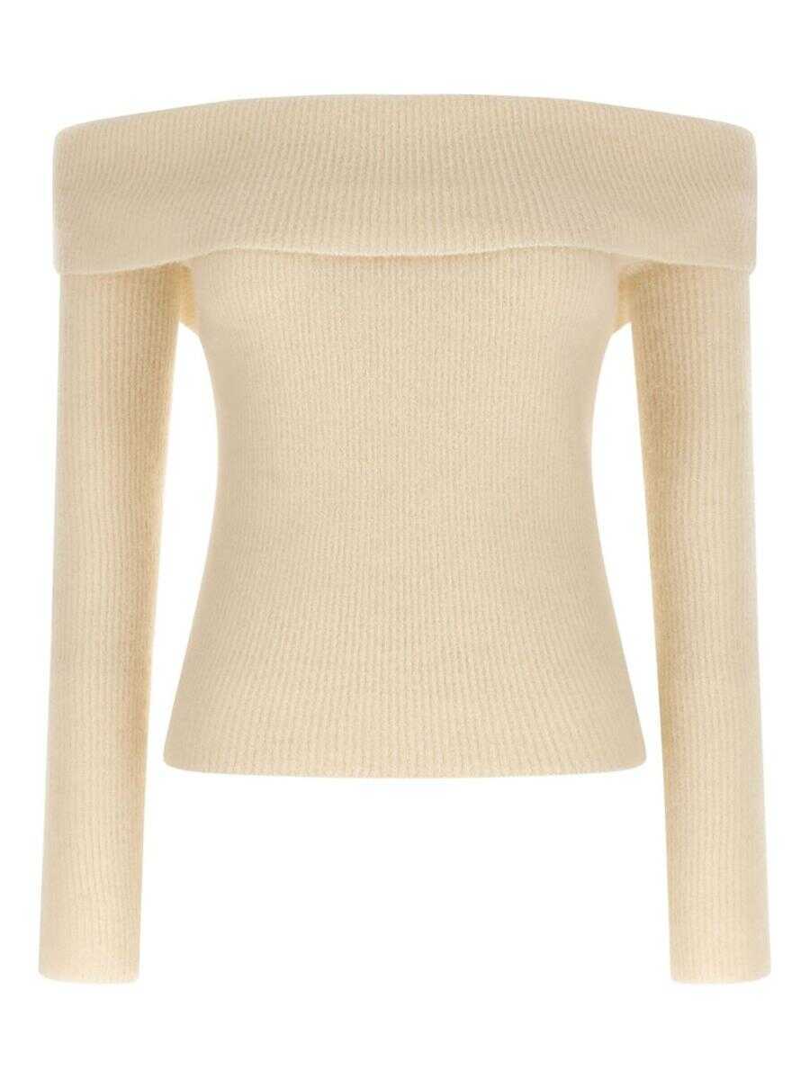 Pulovere Rick Owens Rick Owens Wool Off-Shoulder Sweater WHITE Femei (BM 19400592) 1