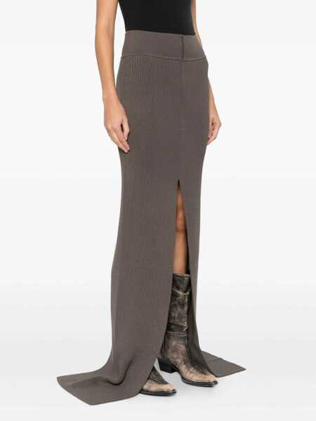 Fuste Rick Owens Rick Owens Wool Long Skirt GREY Femei (BM 19400601) 3