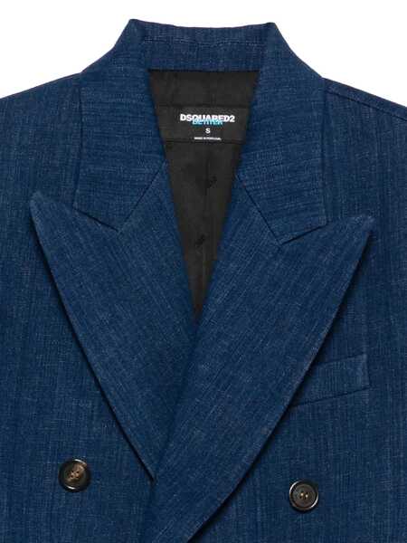 Sacouri DSQUARED2 DSQUARED2 Denim Double-Breasted Blazer Jacket BLUE Femei (BM 19401027) 3