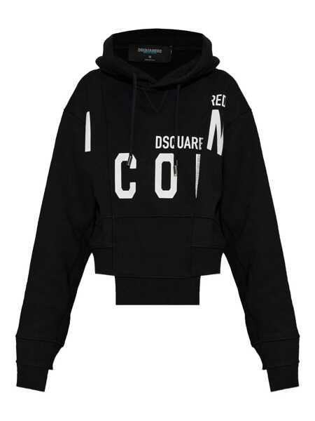 Bluze de trening DSQUARED2 DSQUARED2 Cotton Cropped Hoodie Black Femei (BM 19401048) 1