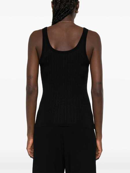 Topuri Elisabetta Franchi Elisabetta Franchi Wool Blend Tank Top Black Femei (BM 19401339) 4