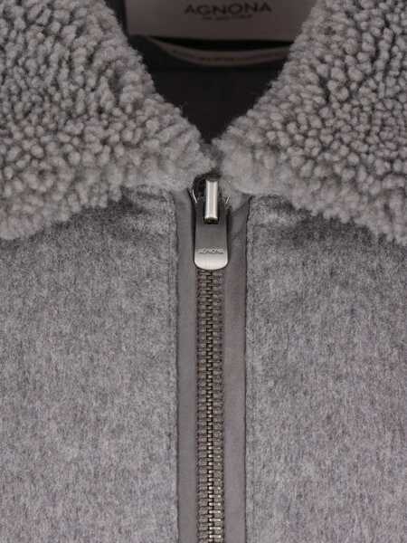 Paltoane Agnona Agnona Coats GREY FLANNEL Barbati (BM 19401345) 4