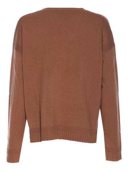 Pulovere Liu Jo Liu Jo Beige Knitwear In Wool And Cashmere With V-Neck BROWN Femei (BM 19401348) 2