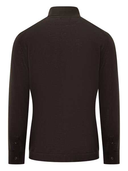 Pulovere ZEGNA Zegna Brown Shirt In Zegna Wool BROWN Barbati (BM 19401525) 2