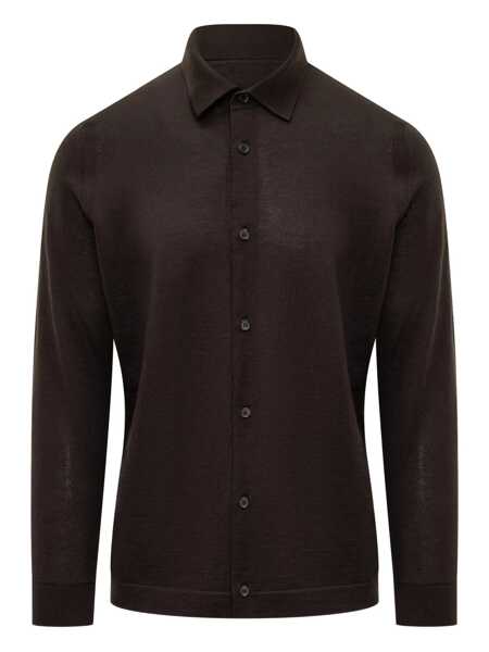 Pulovere ZEGNA Zegna Brown Shirt In Zegna Wool BROWN Barbati (BM 19401525) 1