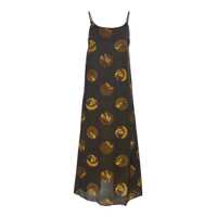 Rochii 'Anaya' Brown Sleeveless Dress With Round Neck And All-Over Motif In Viscose Blend Woman Femei