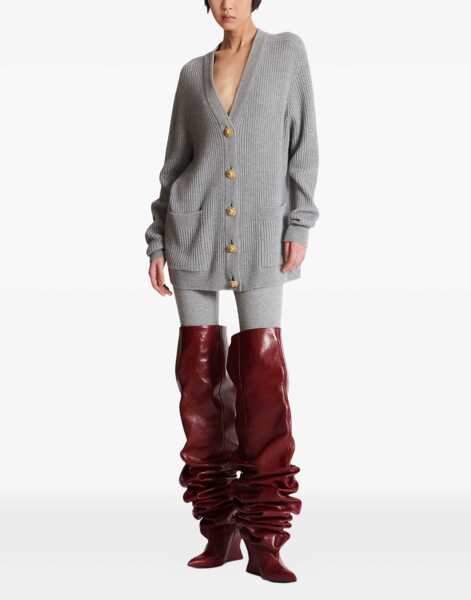 Cardigane Balmain Long cashmere Cardigan GRIS CHIN Femei (BM 19402490) 2