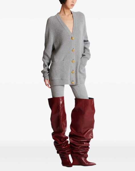 Cardigane Balmain Long cashmere Cardigan GRIS CHIN Femei (BM 19402490) 3