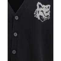 Cardigane Fox Head Intarsia Buttoned Cardigan Barbati
