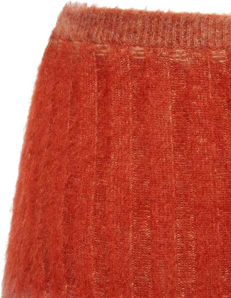 Fuste Fendi Mohair and Wool Midi Skirt RUSTBLUSH Femei (BM 19402508) 3