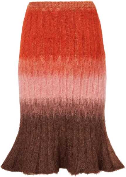 Fuste Fendi Mohair and Wool Midi Skirt RUSTBLUSH Femei (BM 19402508) 1
