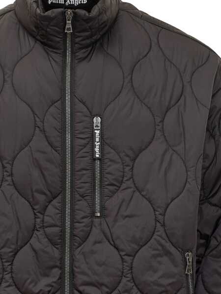 Jachete Palm Angels Curved Quilted Logo Jacket BLACK/OFF/WHI Barbati (BM 19402550) 3