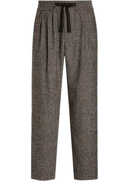 Pantaloni casual Dolce & Gabbana Jogging Trousers in Wool and Alpaca QUADRI-CHECK-TARTAN Barbati (BM 19402736) 1